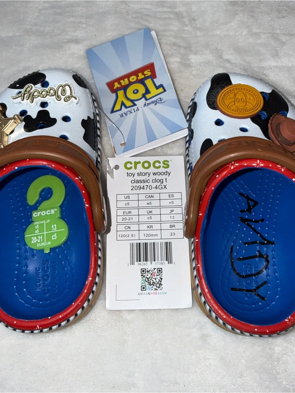 Crocs x Toy Story Woody Classic Clog Toddler C5 Disney Pixar NWT 209470-4GX